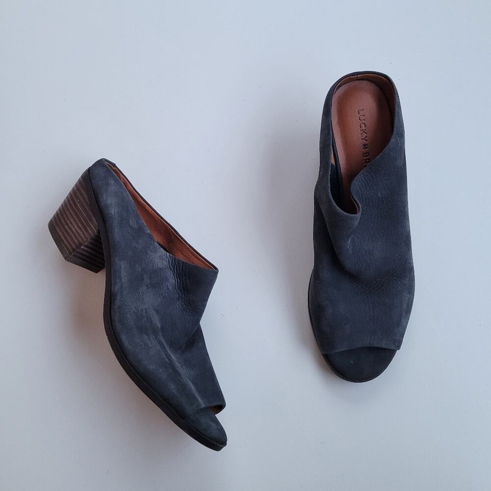 Lucky Brand Benah Block Heel Nubuck Mule 8.5 - Picture 3 of 8